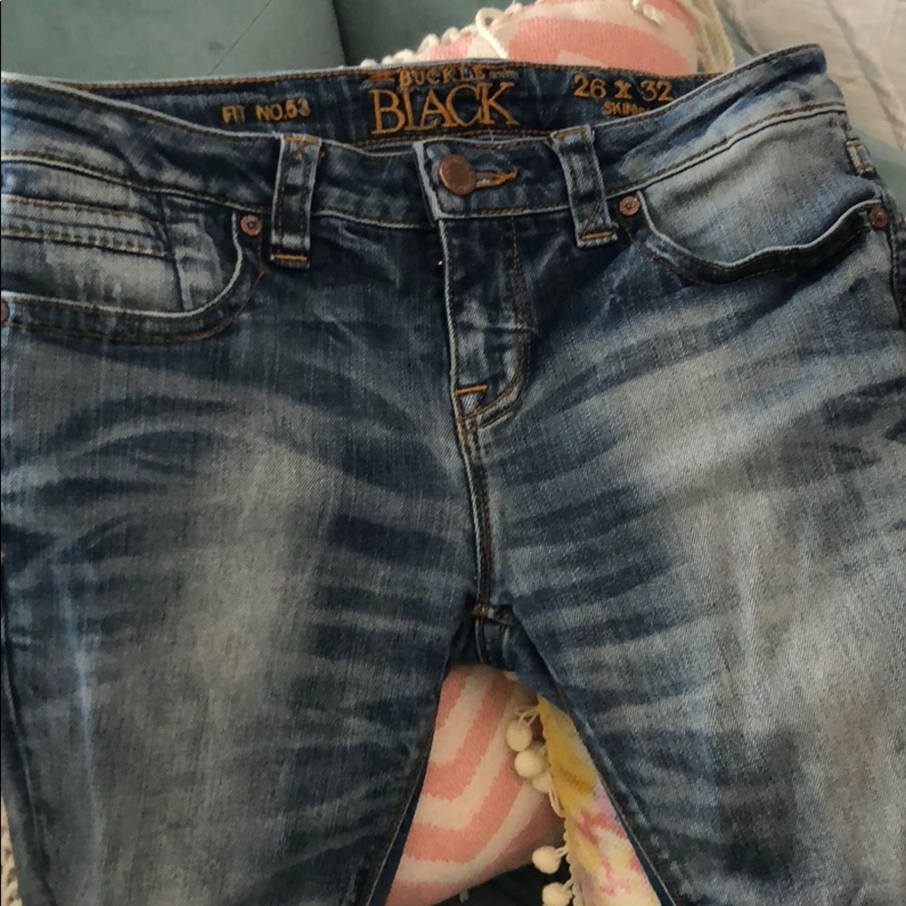 Buckle black jeans